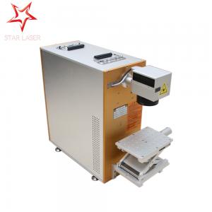 Quality IPG Auto Electrical Portable Laser Etching Machine For Plastic Yellow Color for sale