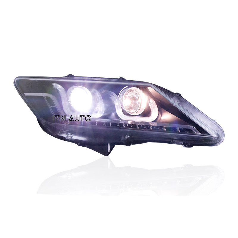 DRL Double U Angel Eye Xenon Bright Led Headlights For Cars For Toyota Camry 2012-2014