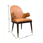 Customized brown Dining Chairs PU Leather Hotel Furniture Medium Back