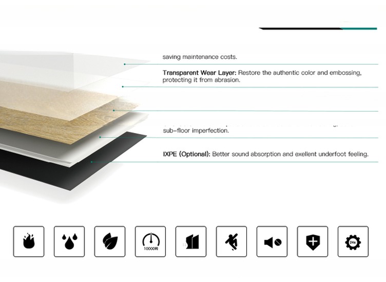ECO Environmental Quick Click Interlocking SPC Flooring 100% Virgin Material