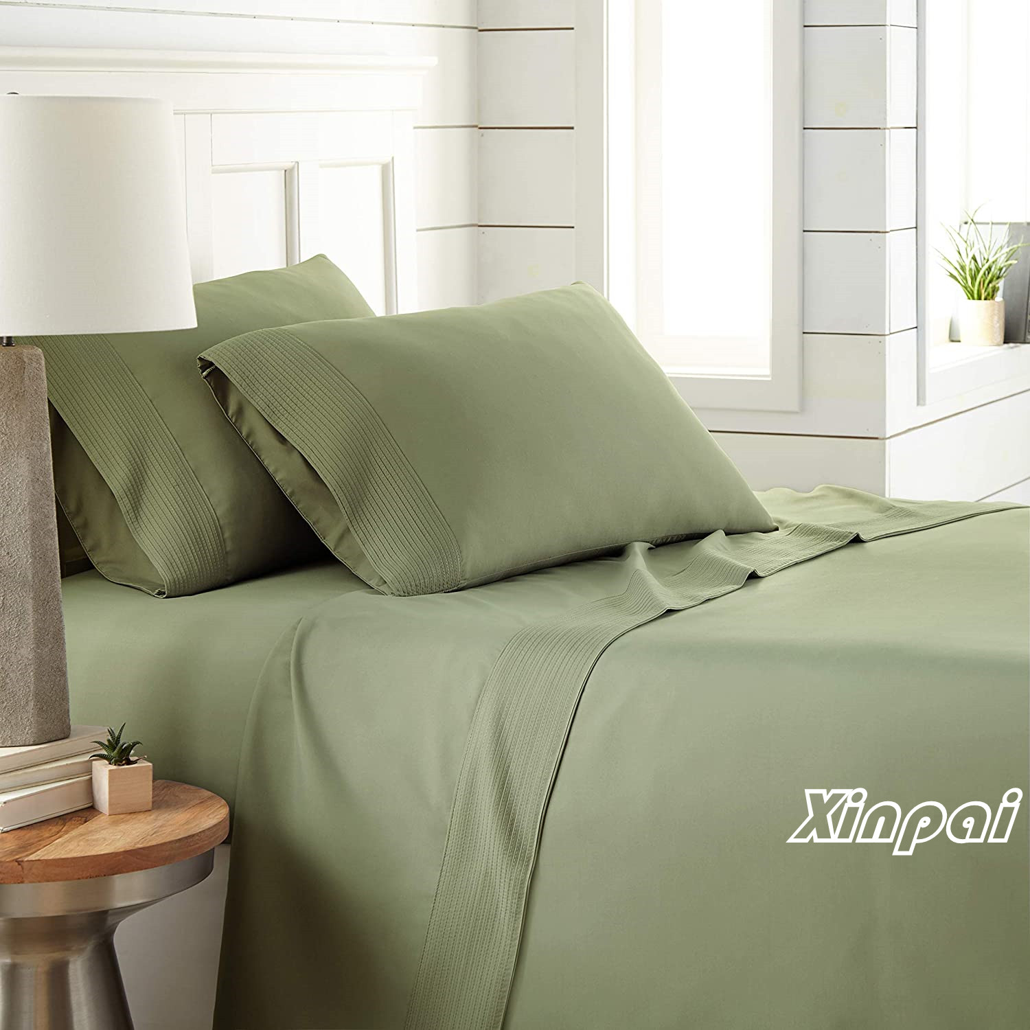 Minimalist Folded Microfiber Polyester Cotton Hotel Household Four-Piece Bed Linen Set