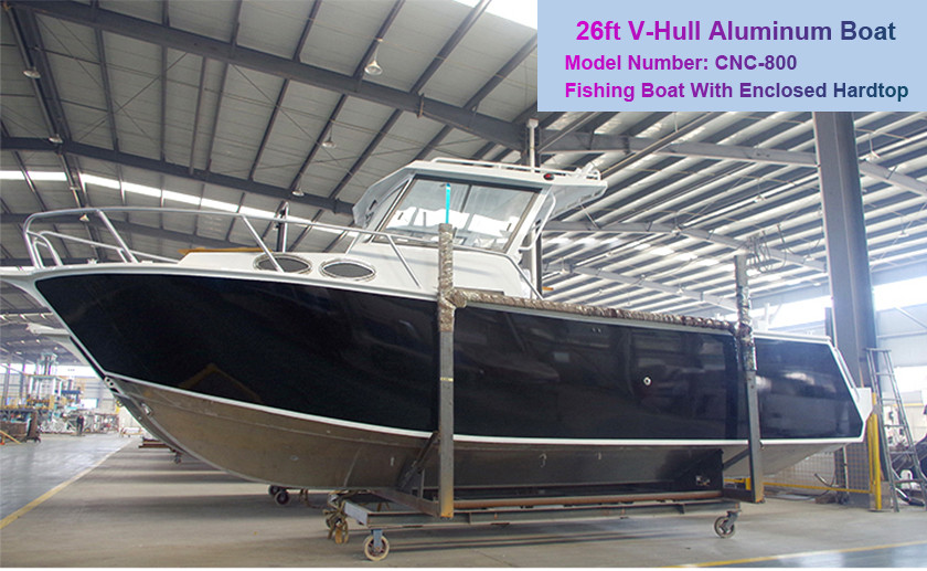 Center Cabin Aluminum Fishing Boats 8m / 26ft Basic length corrosion resistance