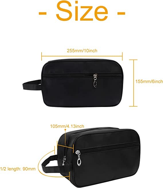 Lightweight Water Resistant Mens Shaving Bag for Travelling, Travel Dopp Kit for Toiletries Accessories
