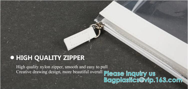 ZIPPERED BAGS, makeup cosmetic bag, travel BAG, Cosmetic Swimwear Sand beach Clear Cylinder PVC Bag For Women Makeup Tr