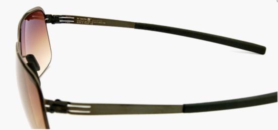 IC Berlin Kjell Brand Names Sunglasses UV400 Protection Black Frame Gradient Brown Lense