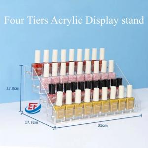 Quality Cosmetic Display Stand Multifunctional Four Tiers Acrylic Nail Polish Display Stand for sale