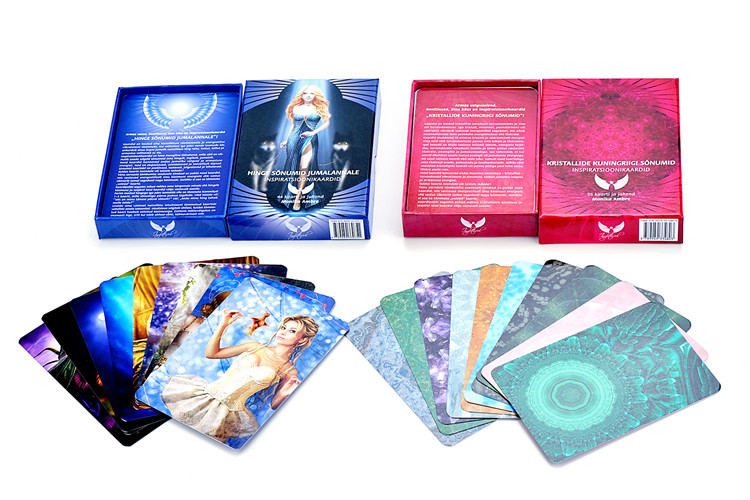Card Game Rigid Cardboard Box With Lid Shiny Gloss Lamination Printing