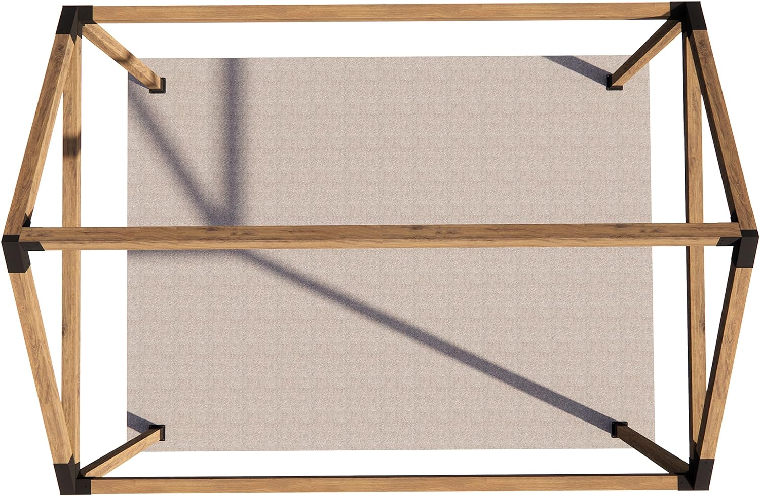 Slanted Roof Pergola DIY Bracket Kit for Iron Wood Beams and Durable Steel Support