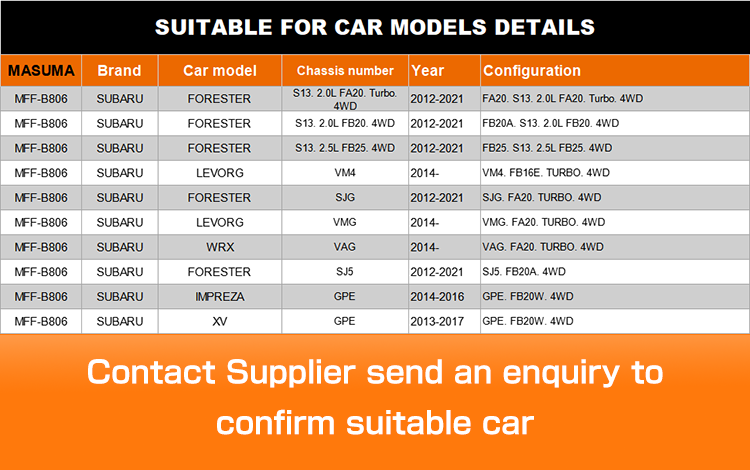 2009- MFF-B806 MASUMA Car parts plastic white assembly insert Fuel filter for SUBARU FORESTER 42052SG120