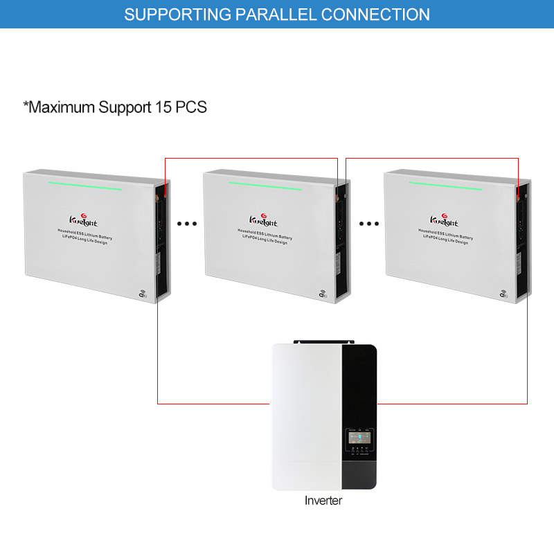 10KW Wall Mounted Lithium Battery 51.2V 200Ah Phosphate Lithium Ion Powerwall