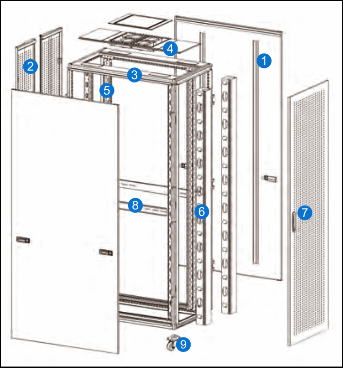 Custom 42u 19inch black standing it network data server rack 603 Rack Cabinets