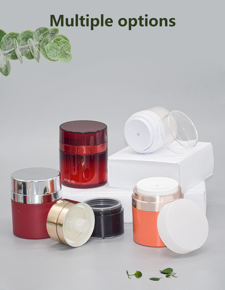 Acrylic Airless Cream Jar With Pressed Pump For BB / CC / DD Cream Packaging