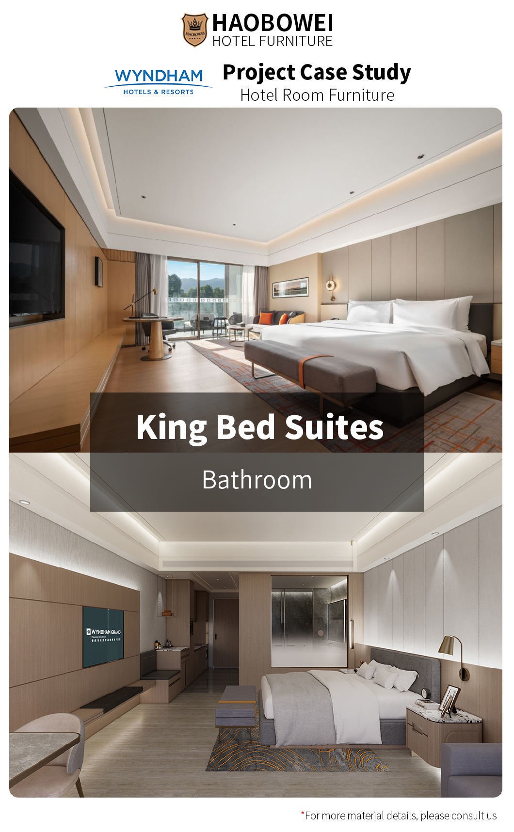 Five Star Resort Furniture Foshan China Modern Style Standard Bedroom Custom Hotel
