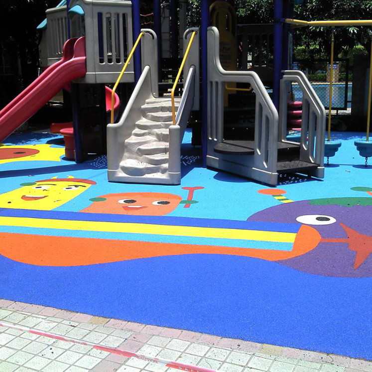 Playground EPDM Wet Pour Rubber Mulch Eco Friendly Thermoplastic