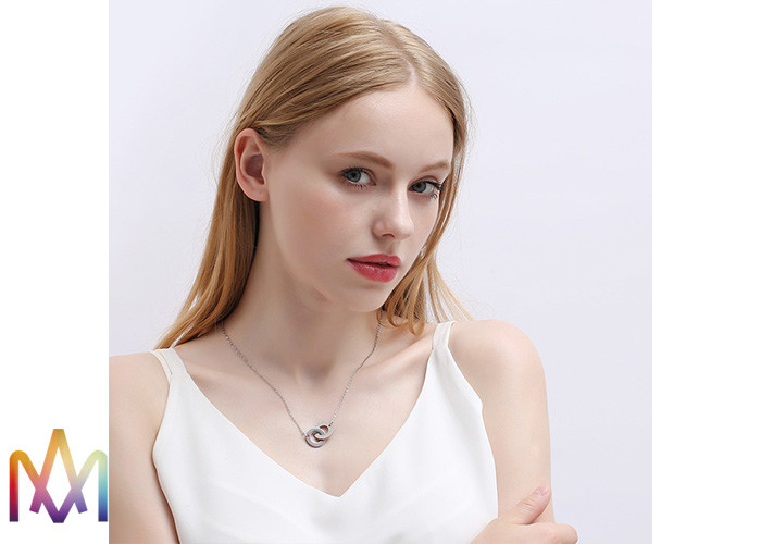 OEM ODM Available Steel Color Double Ring Necklace
