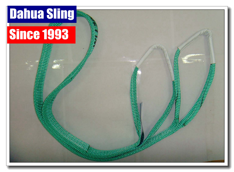 2000kg Working Load Polyester Endless Round Slings , Cargo Lifting Straps Green