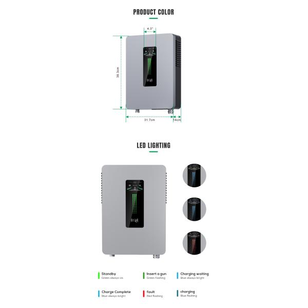 230V Input Voltage E-mingze Wall-mounted 20KW DC Fast CCS2 EV Charger Station with Swipe Card and Bluetooth Connection