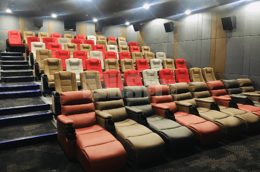 Steel Leg Push Back Commercial Theater Seating For Music Hall
