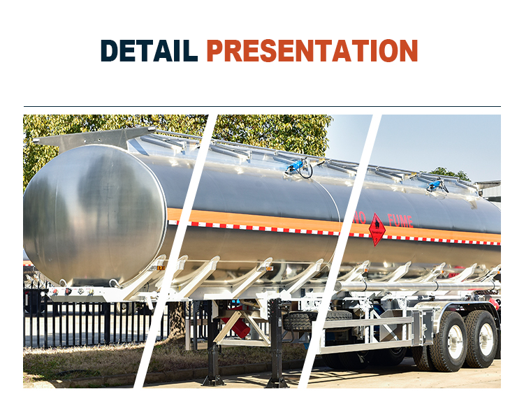 33000L 38000L Semi Tanker Trailer Gasoline Oil Transport Tanker 2 Axle 3 Axle Truck Trailer
