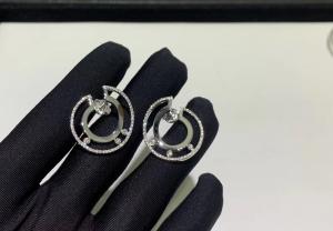 China White Gold 0.80 Carat VS Diamond Hoop Earrings 2.4cm designer brand jewelry on sale