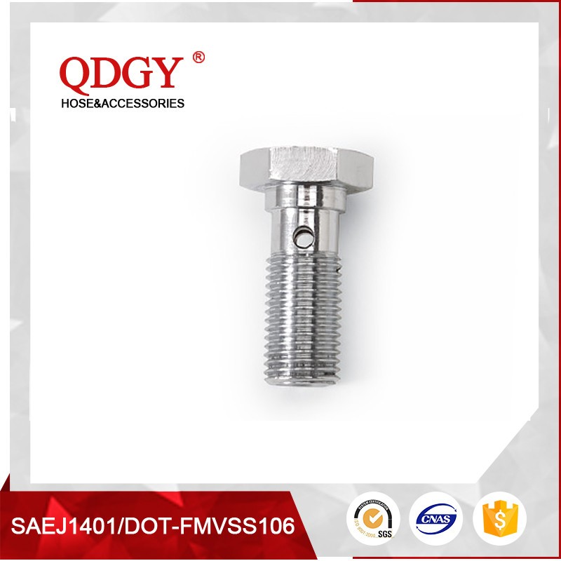 qdgy steel material with chromed plated coating brake hose banjo bolt