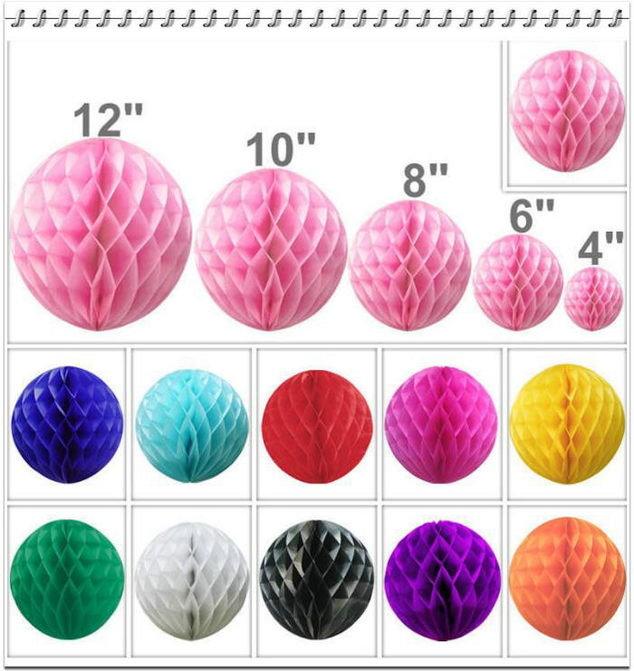 Party Decoration colorfull Tissue Paper Honeycomb Balls,Diamonds Peach,Bauble