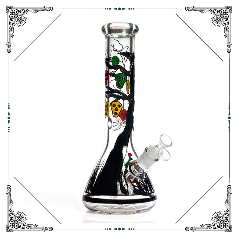 7mm Thick Glass Water Bongs Smoking Pipes , Heady Bottom Beaker Bongs