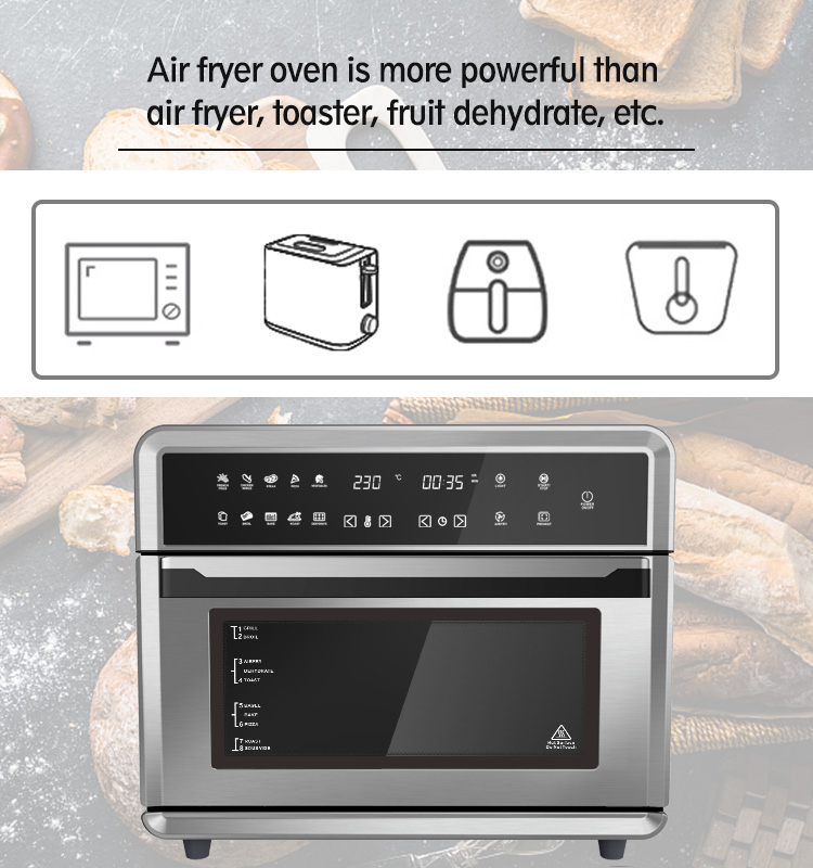 Home appliance big capacity powerful air circulation build in manufacturer Air fryer oven