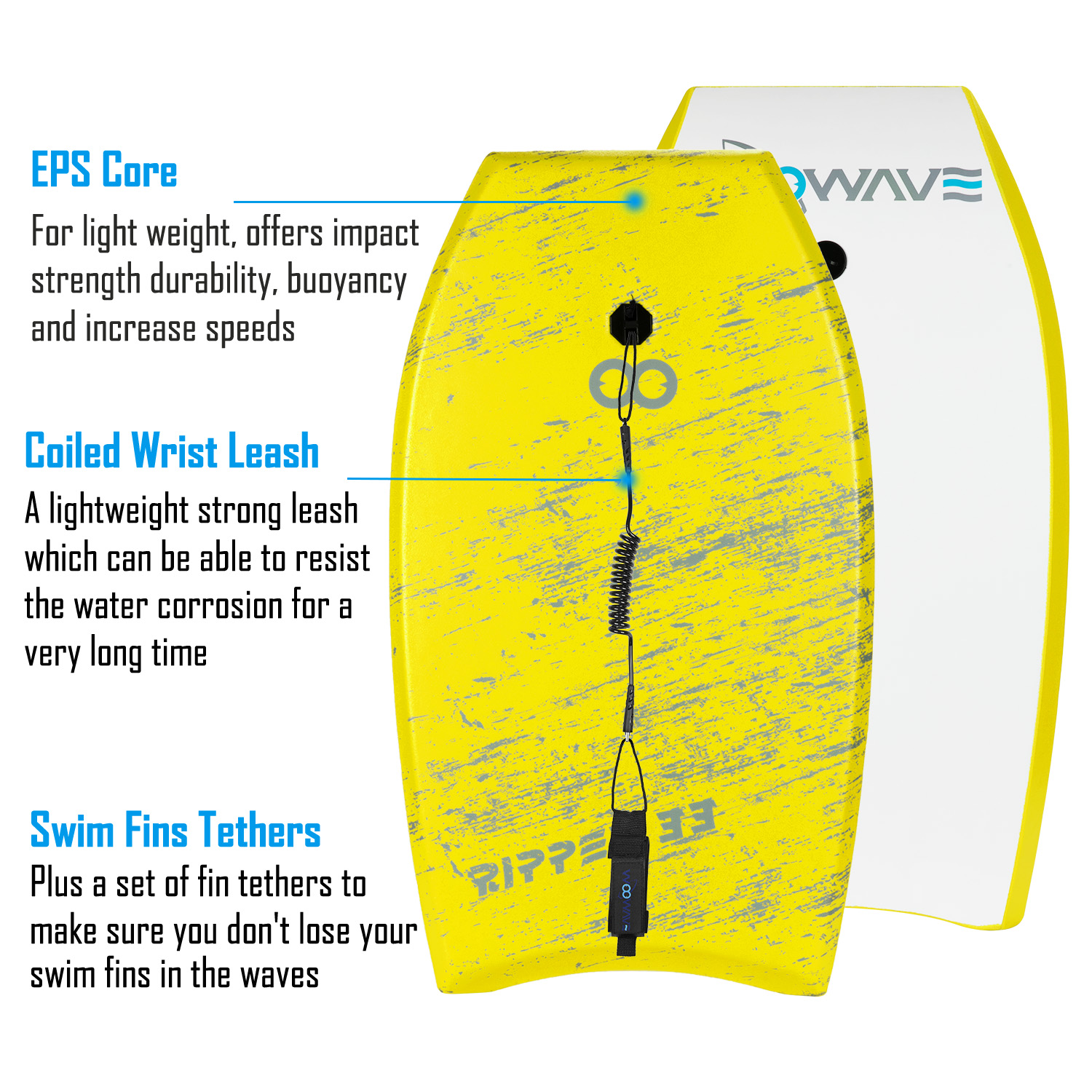 33inch XPE Body Board for Beach Kids Surfing Rider Height 2'-4' 60cm-120cm XPE Material