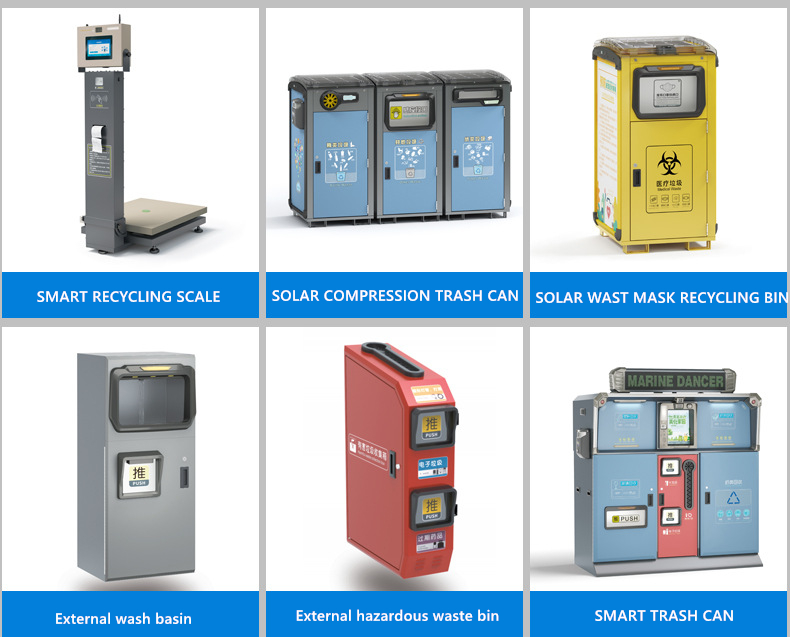 Solar Powered 168L 120L 80L Smart Garbage Bins