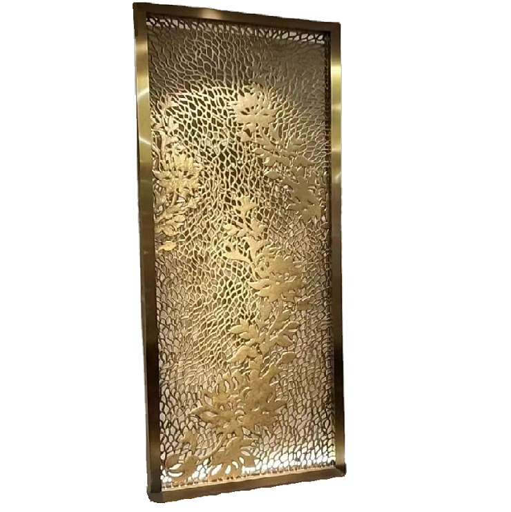 Stainless steel copper etching figure plate panel room divider soundproof
