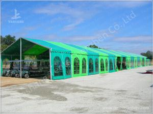 Quality Green Warehouse Fabric Tent Structures Clear Span Marquee Canopy 10M x 51M for sale