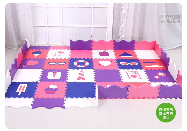 Quality Non-Toxic Eva Puzzle Foam Playmat With Rails New Desgin for sale