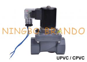 China Anti-Corrosive UPVC PVC Plastic Solenoid Valve 1'' 24VDC 220VAC on sale