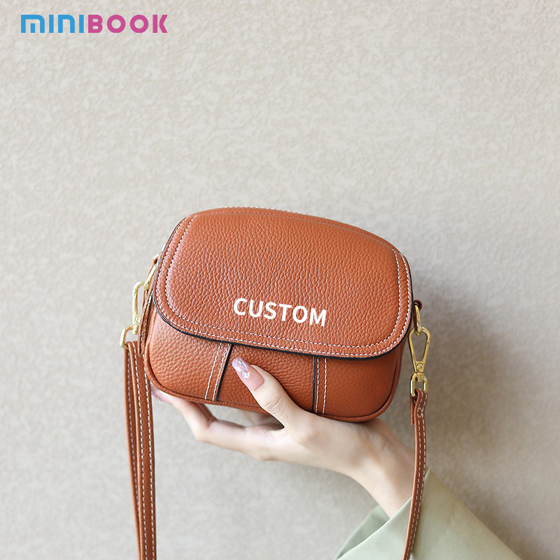 Custom LOGO Women's Handbag 2024 Fashion 100% Cowhide Leather Waterproof No Decoration