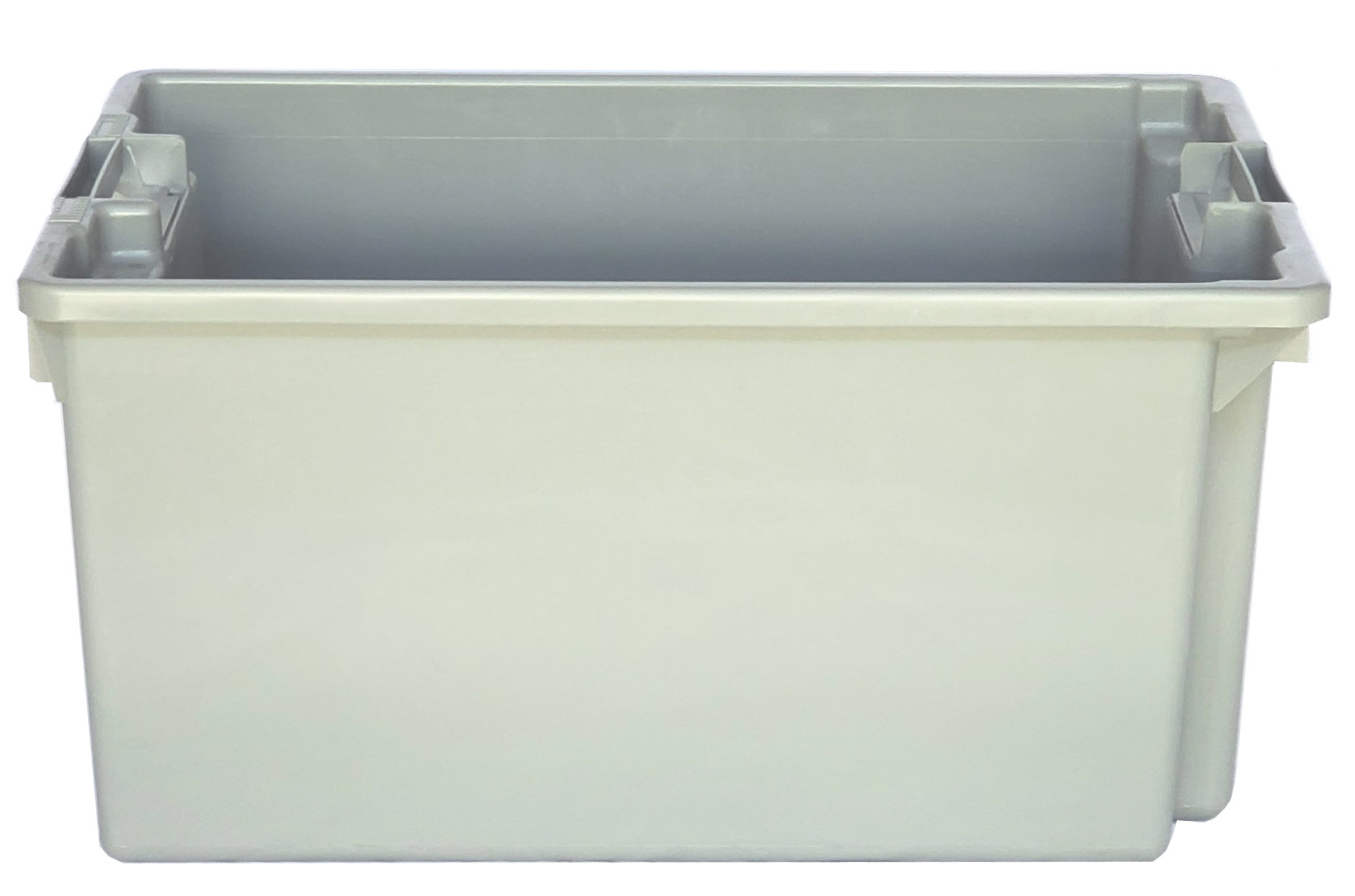 Gray FIRST Stackable Plastic Turnover Crate for Space-Saving File Transportation