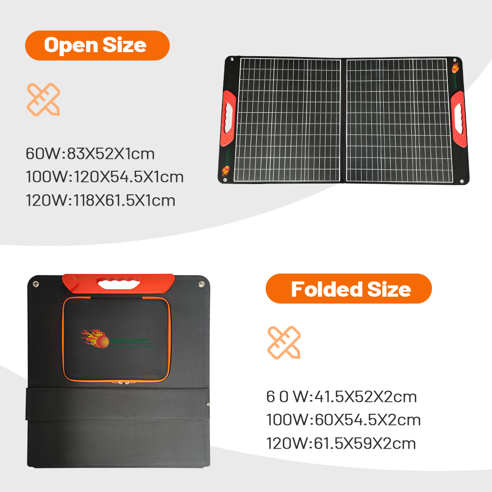 Lightweight 120 Watt Portable Folding Solar Panels Outdoor RV Solar Battery Charger