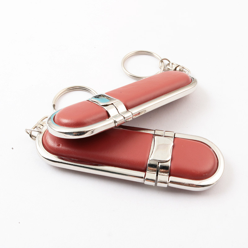 80MB/S 256GB Brown Leather Flash Drive USB 2.0 And USB 3.0 With High Write Speed