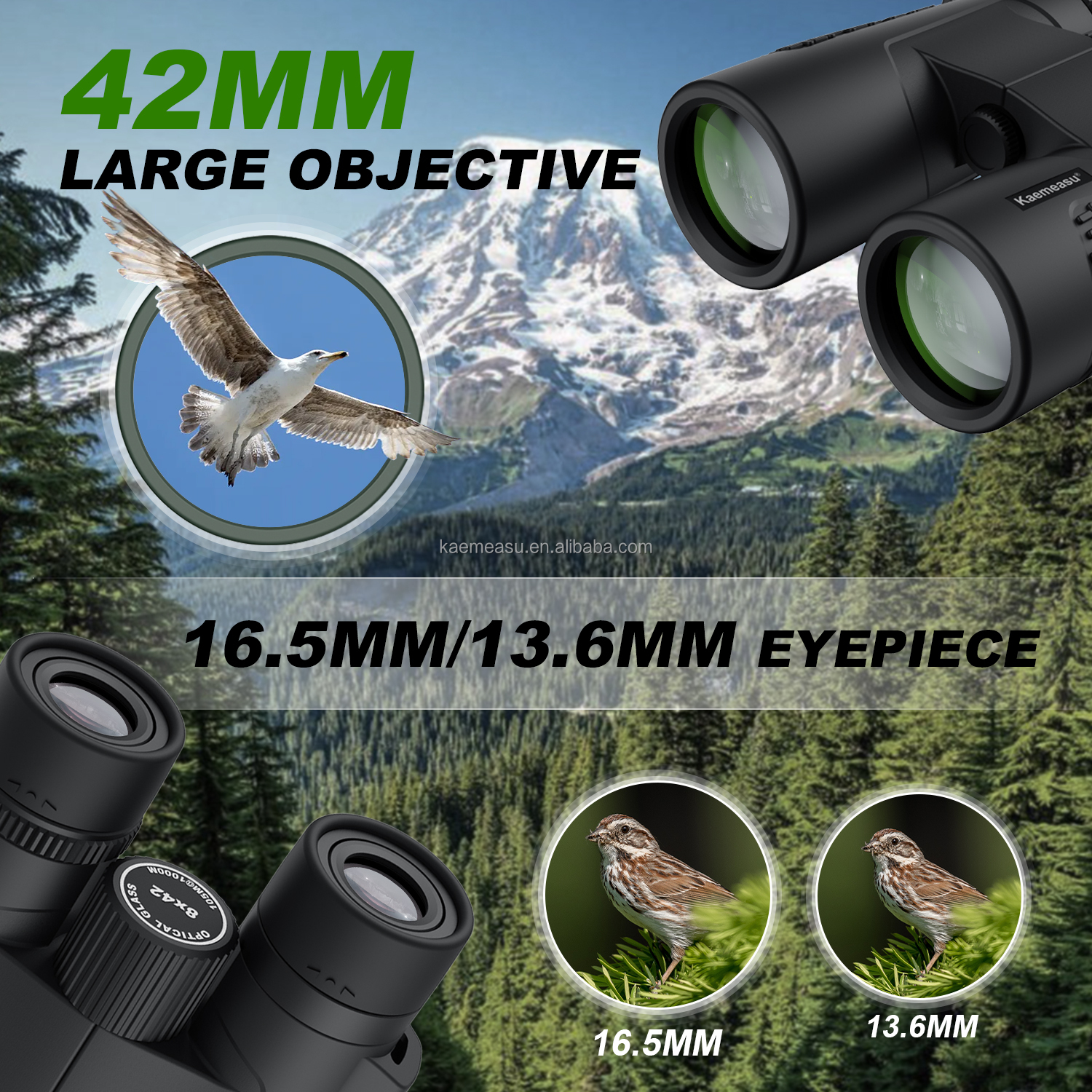 C 10X Magnification 42mm Caliber Binoculars Hunting Shooting Long Range Outdoor Clear Vision Binoculars Telescope