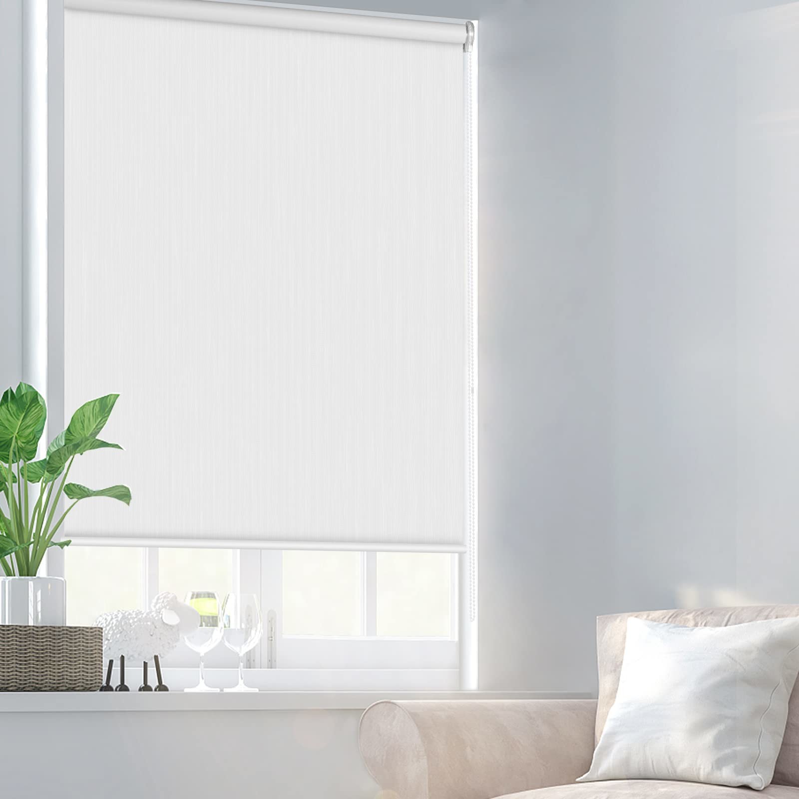Plain White Beige Grey 100% Polyester Fire Retardant Roller Fabrics For Window