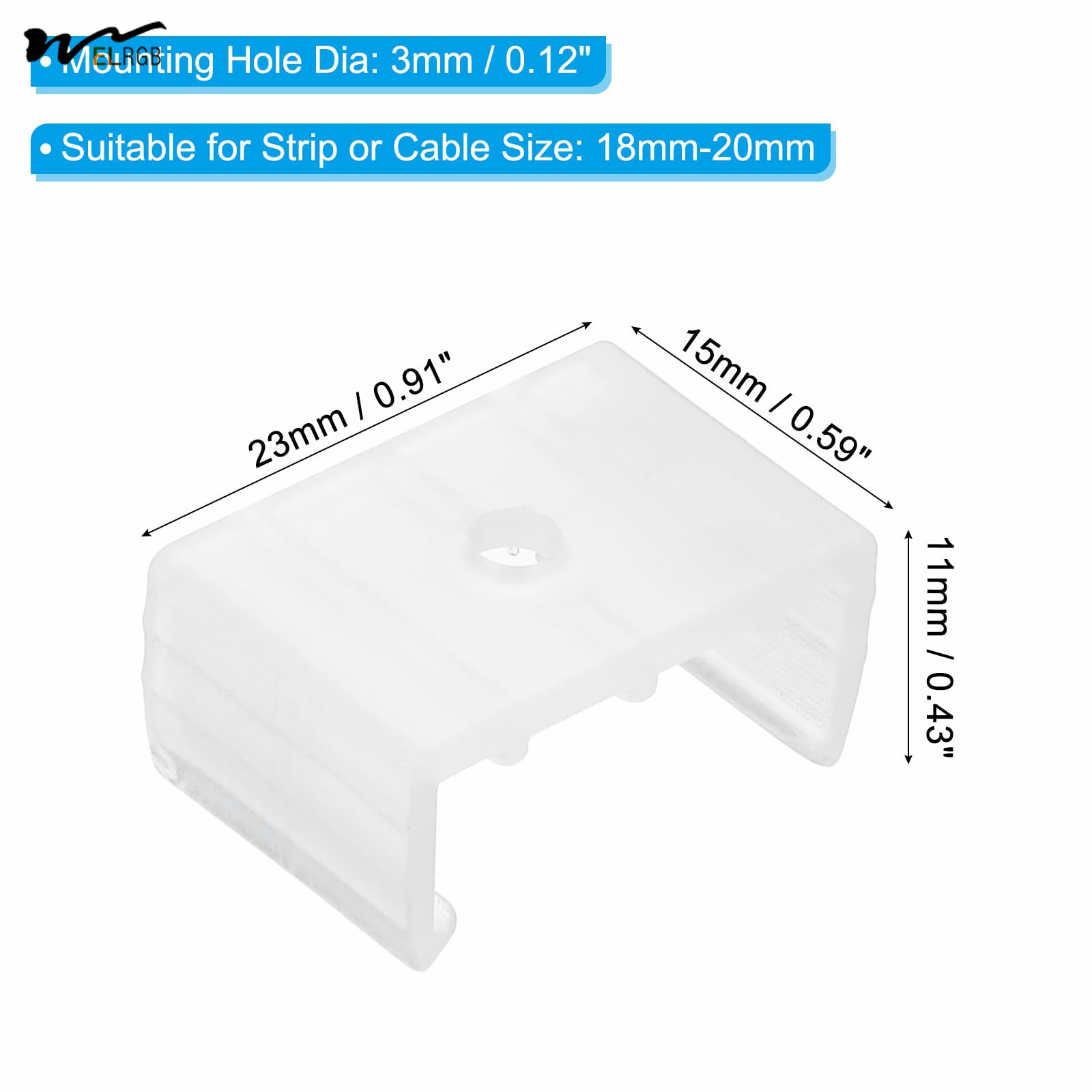 LED Strip Light Clips 40 Pack Mounting Bracket Fixing Clips Plastic Clamp Holders with Screws
