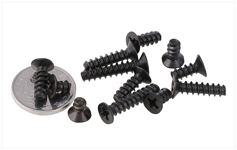 Black Zinc Plated Blunt Tip Drive Flat Head Sheet Metal Screw Countersunk Head Tapping Screws