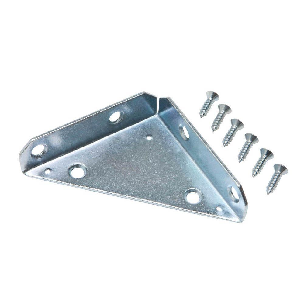 Customized Wooden Brackets 2mm Thickness Silver White Flat Triangle Steel Corner Brace