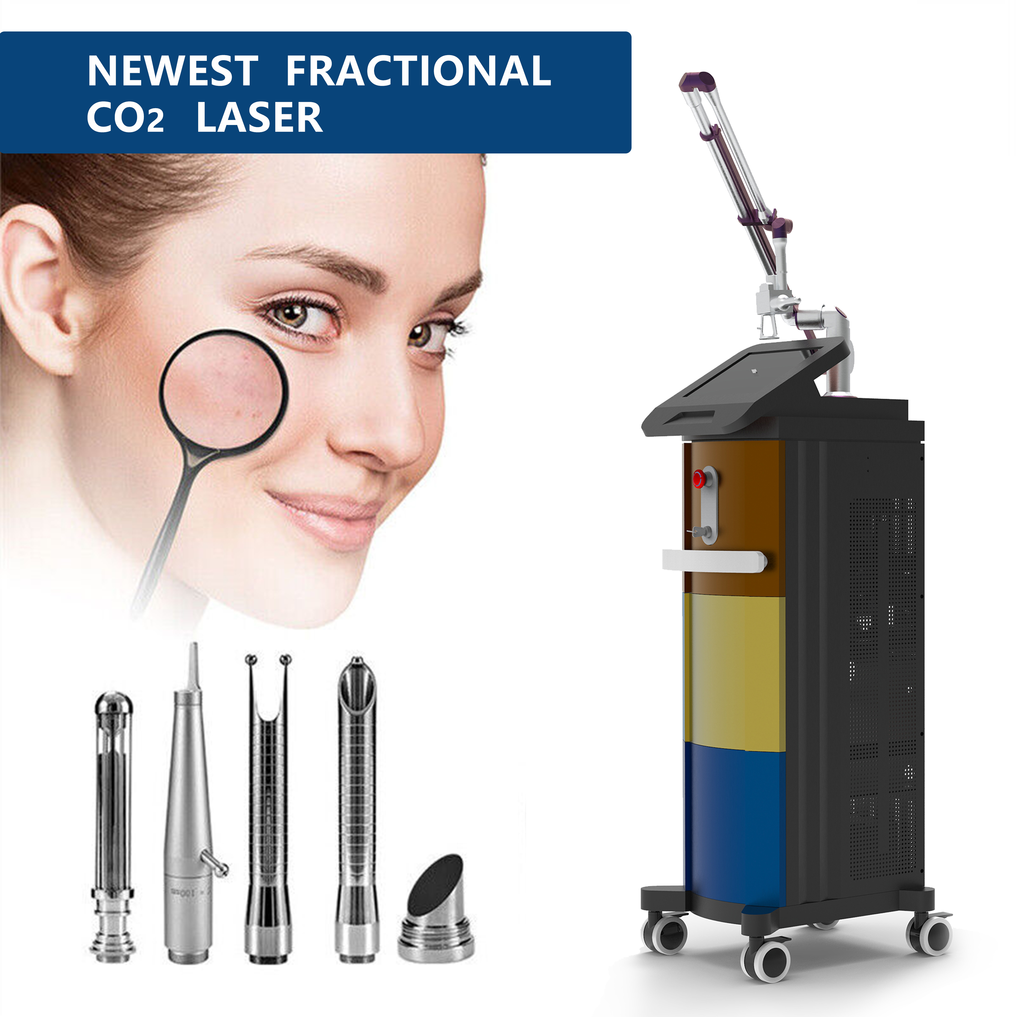 50W Fractional CO2 Laser Vaginal Tightening Machine 10600nm Wavelength