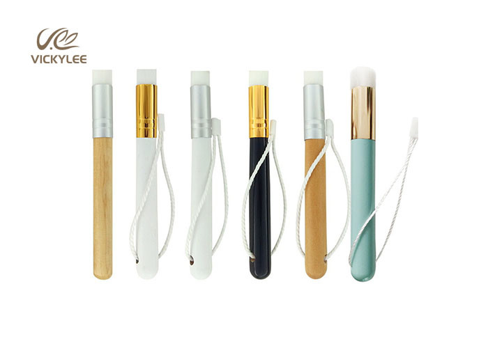 Wooden Color 12.8cm Facial Makeup Brushes For Nose