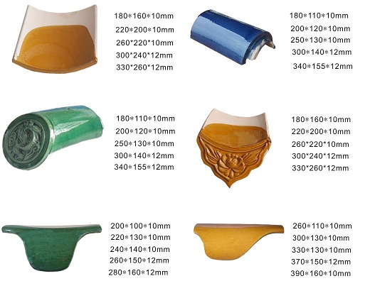 Asian garden kiosk glazed roof tiles