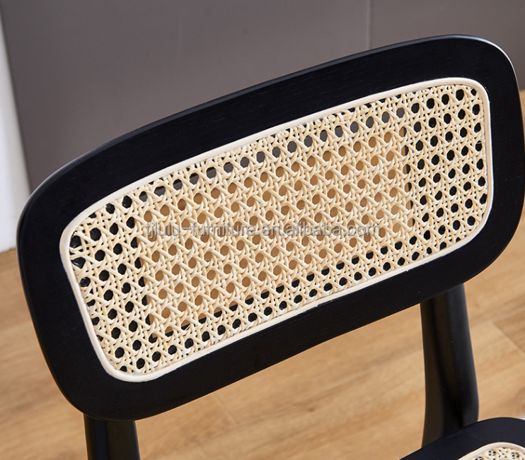 Adjustable Wooden Rattan Dining Chairs with Modern Design Style and Ash Wood