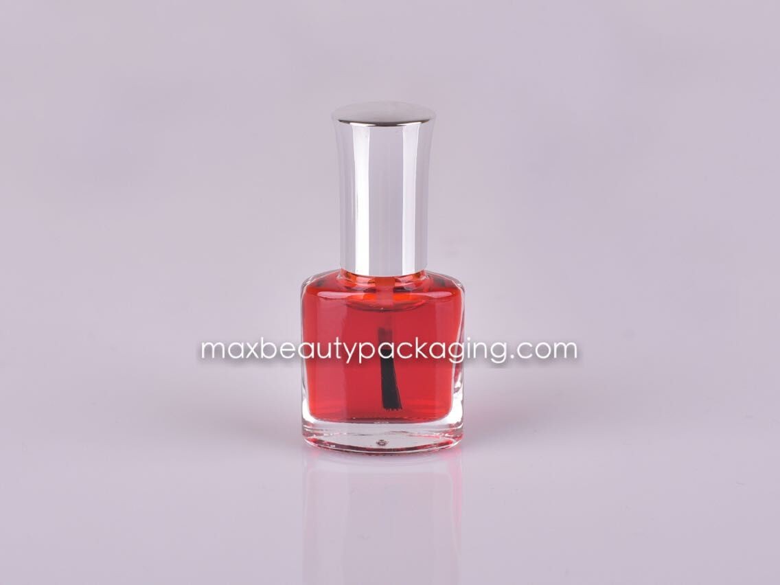 metallic silver nail polish cap 8ml cnd nail polish bottle CND shape nail polish packaging plastic cosmetic packaging
