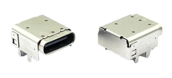 Double Metal Shell 3.1 USB Type C Connectors PCB Female 24Pin ODM