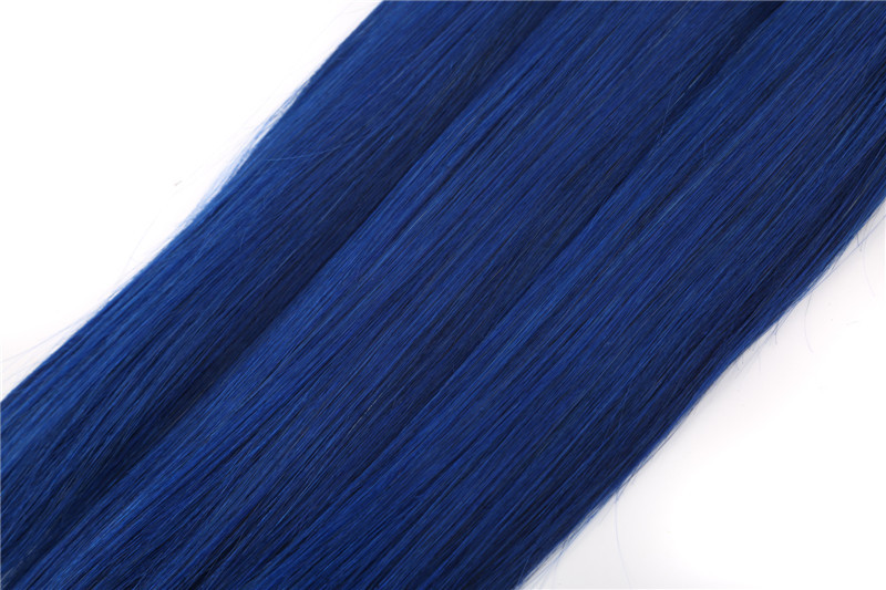 12-24 Inches Blue Hair With Black Roots Straight Hair Brazilian Virgin Hair Bundls